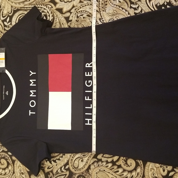 NWT Tommy Hilfiger Flag Logo Long Navy t-shirt dress, size SP - Picture 10 of 16